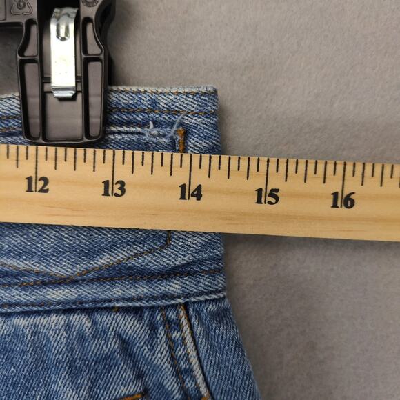 Vintage 90s State of the Art Women's 14 Jean Shorts High Rise Waist Buckle Belt - Picture 3 of 10